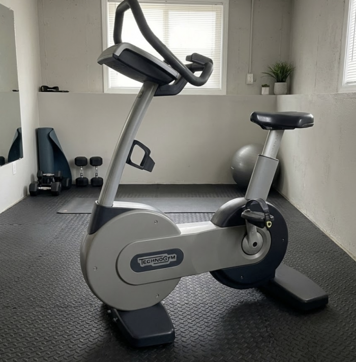Technogym bike in a home gym