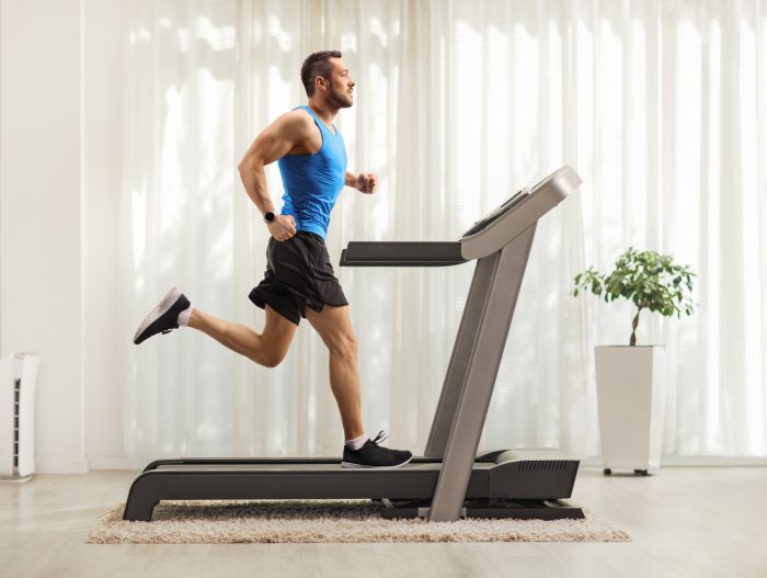 Man running on a treadmill