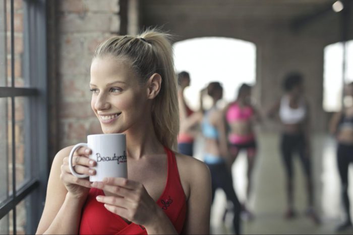 Woman smiling in the gym