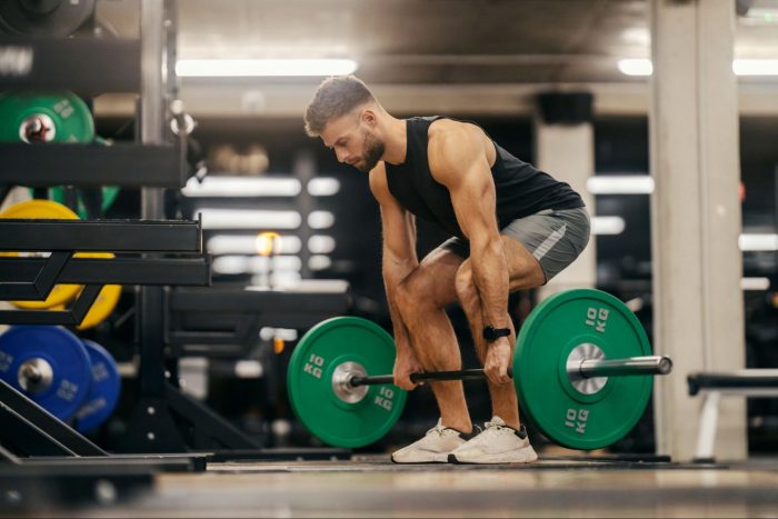 Man deadlifting in the gym