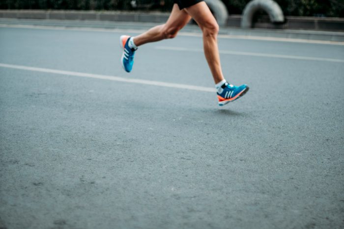 Runner running on the road
