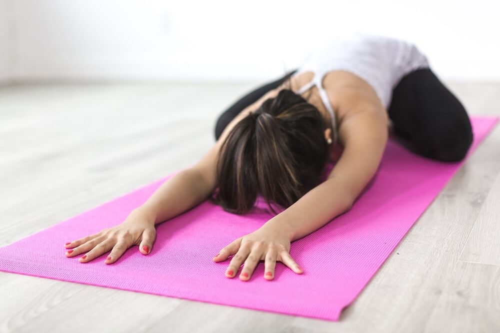 Woman practicing yoga