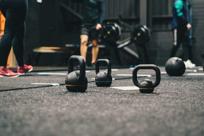 Kettlebells on the floor 