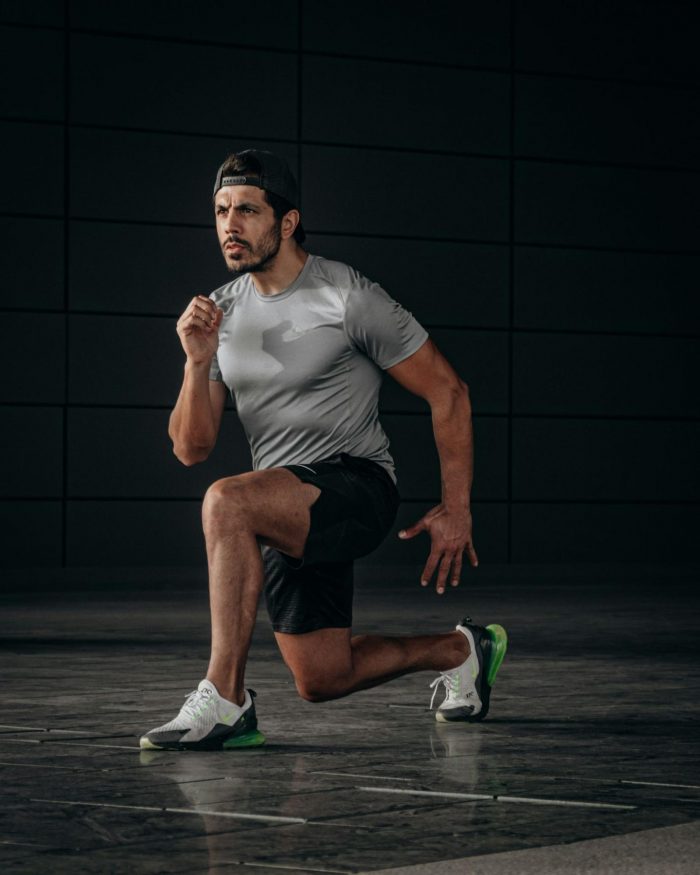 Man doing a squat jump