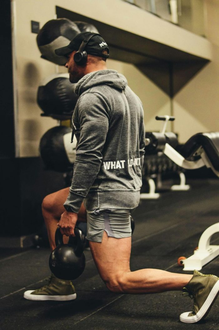 Man doing a goblet squat