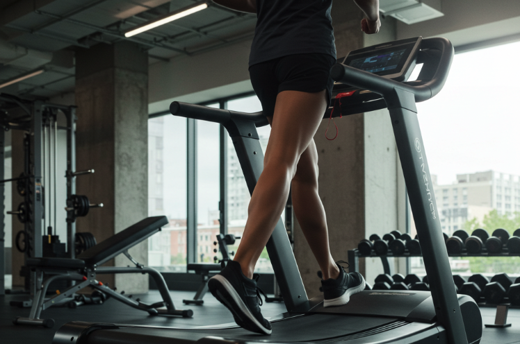 Person running on a treadmill