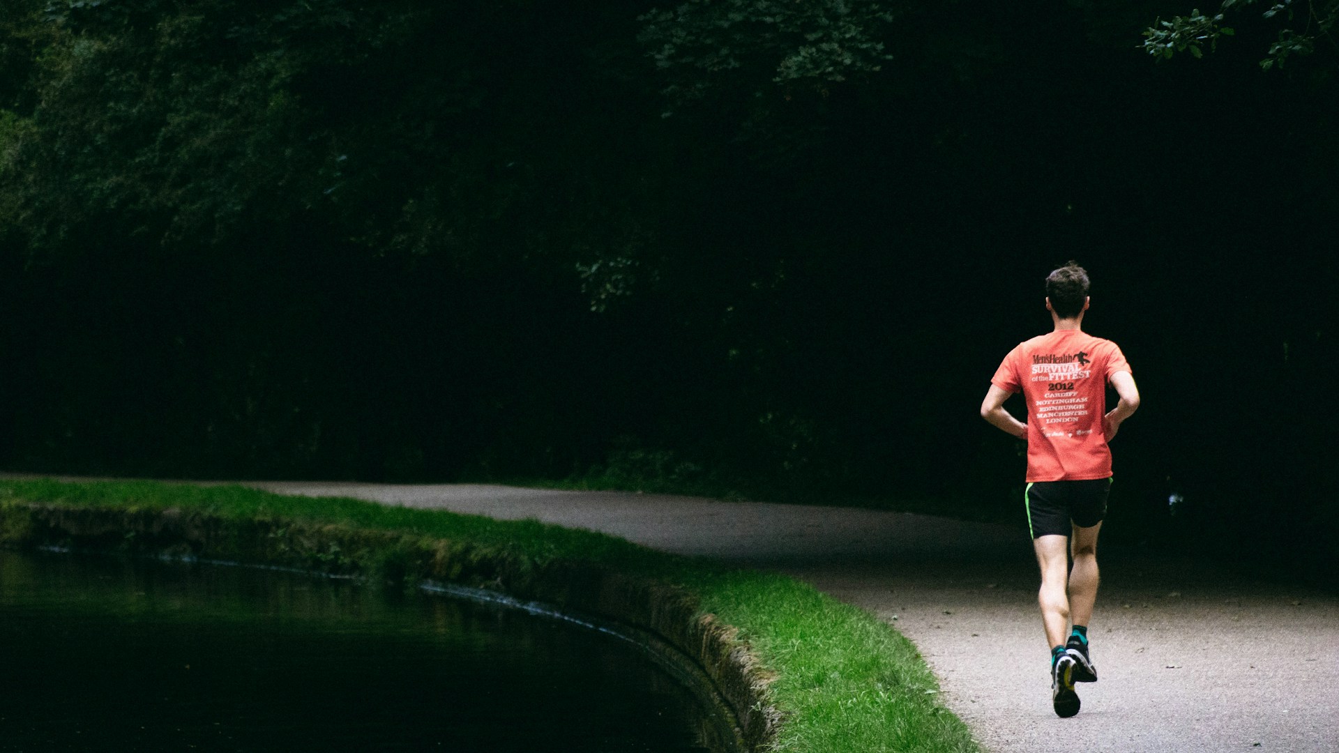 Person running in a park