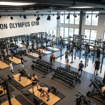 A commercial gym from above