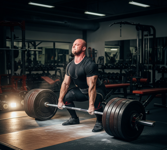 Man performing a deadlift