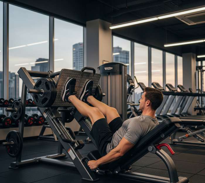 Man performing a leg press