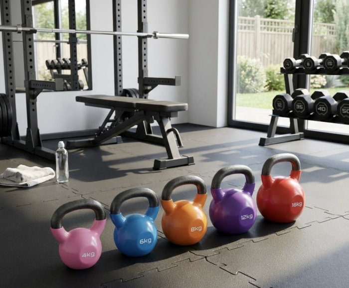 Kettlebells in a home gym