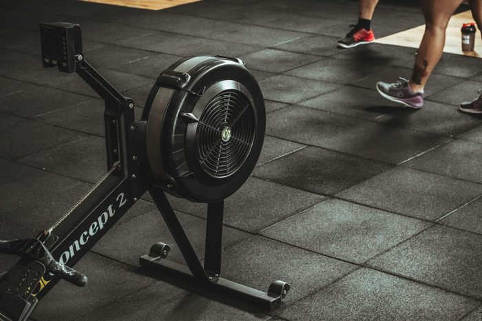 Standalone Concept2 rower in a gym