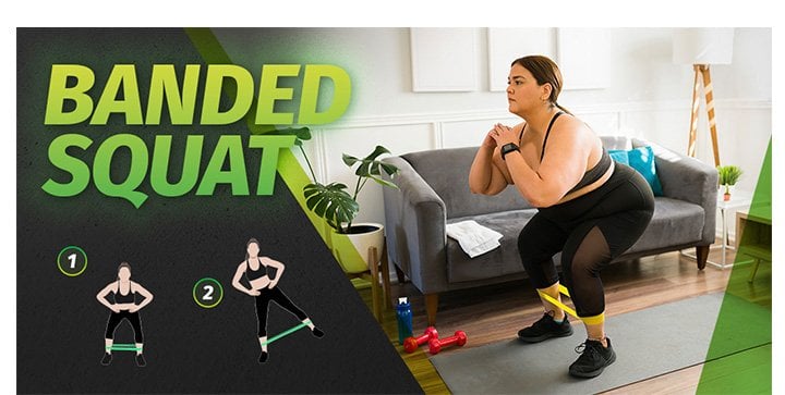 Banded squat and rear leg lift