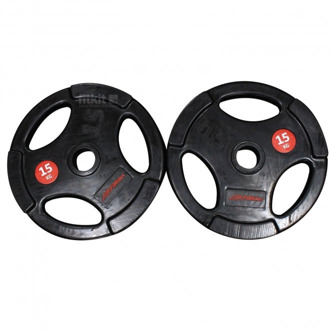Life Fitness Rubber Olympic Tri-Grip Plates - Pair