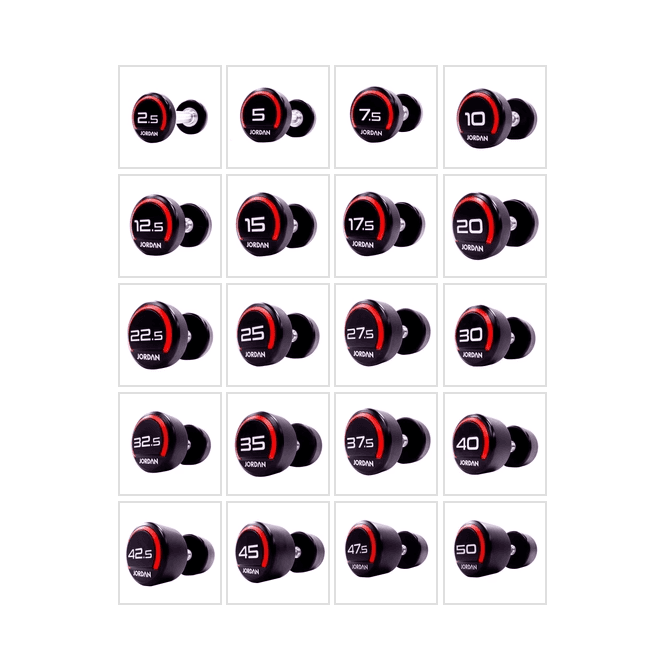 Jordan Fitness Premium Urethane Dumbbells - Red