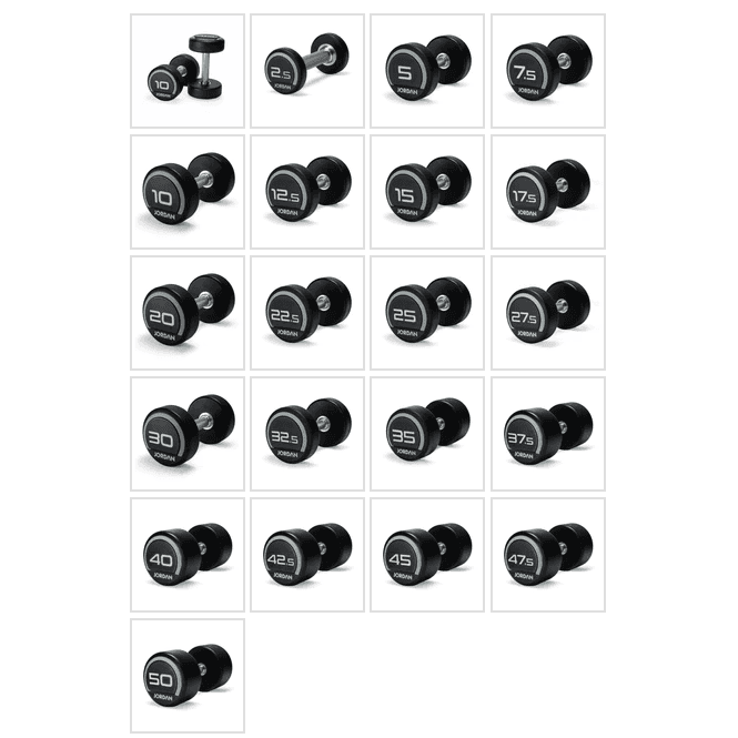 Jordan Fitness Premium Urethane Dumbbells - Grey
