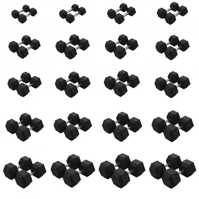 Jordan Fitness  Hex Rubber Dumbbells Sets