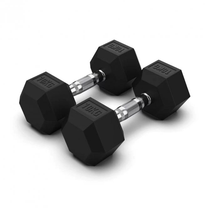 Jordan Fitness Hex Rubber Dumbbells