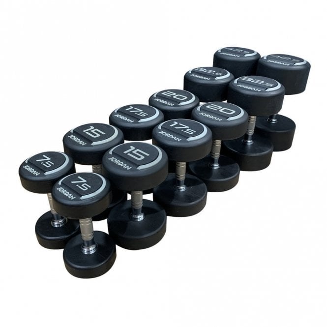Jordan Fitness Premium Rubber Dumbbells SOLD IN PAIRS