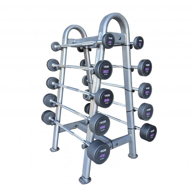 Jordan Fitness 10kg-45kg  Urethane Barbell Set and Rack - Branded Anytime Fitness