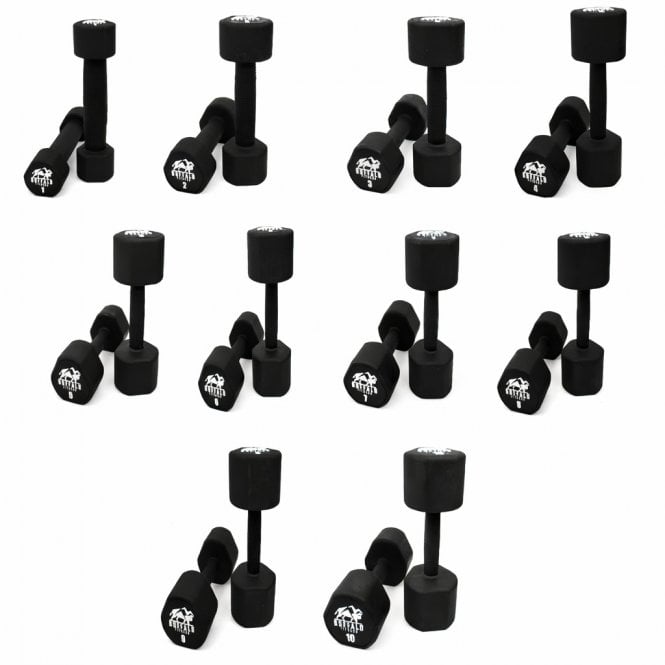 Buffalo Fitness 1-10Kg Urethane Anti Roll Dumbbell Set 