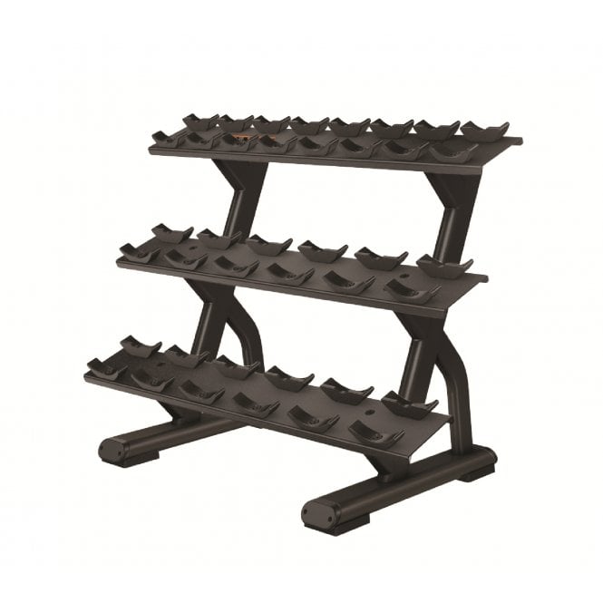 Precor Discovery Series 3 Tier Dumbbell Rack Black