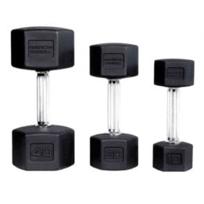 Life Fitness Hex Dumbbells High Grade 2.5 - 25kg Set