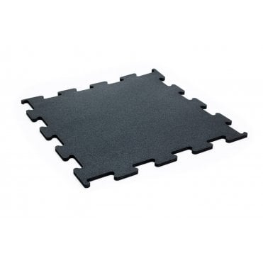 Interlocking 10mm Black Rubber Flooring Tiles 