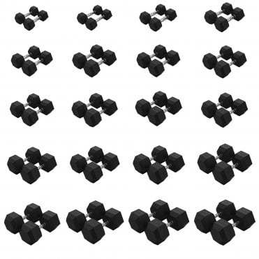  Hex Rubber Dumbbells Sets