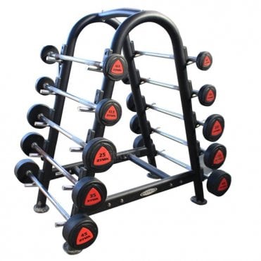 10kg-45kg Urethane Barbell Set (10 Bars) with Rack